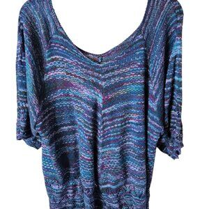99 Jane Street Womens Multicolor Short Sleeve Flowing Lightweight Knit Tunic